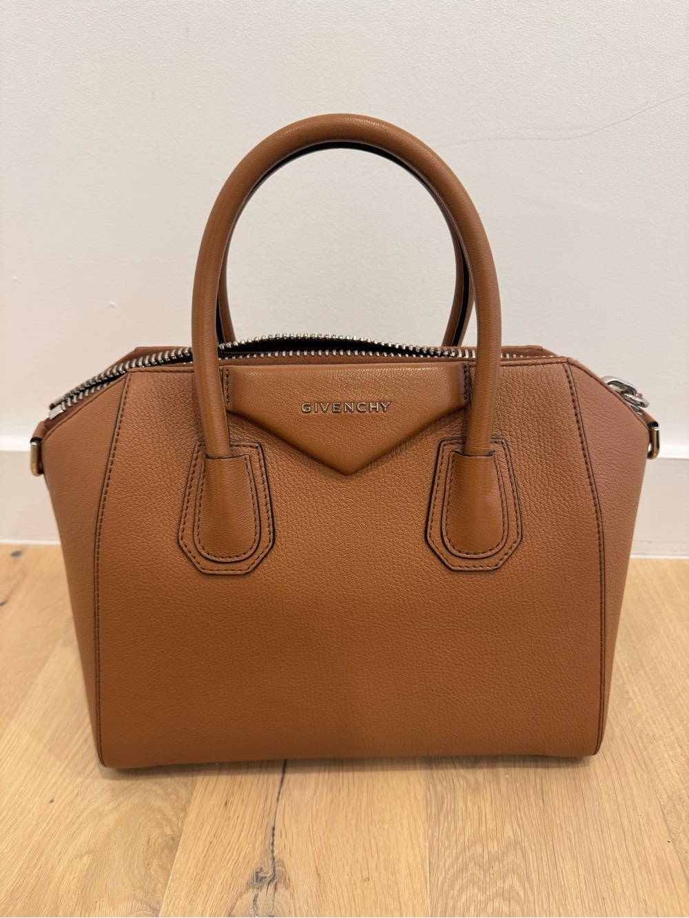 Givenchy Tan Leather Satchel with Top Handles